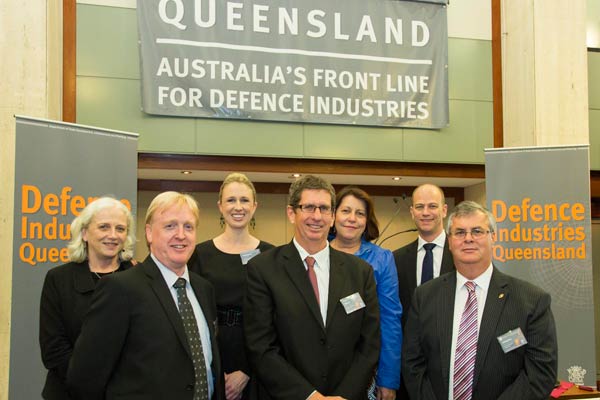 The Defence Industries Queensland team: Jo Trienen, Steve Rowson, Emily McAuliffe, Mal Lane, Rita Borzelleca, Lucien Whitten, Lindsay Pears