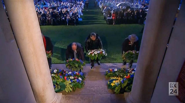 Laying the wreath